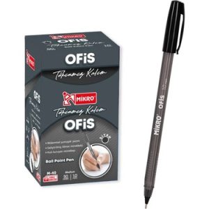 Mikro M-40  Siyah Tükenmez Kalem  1.0 mm 50 Adet